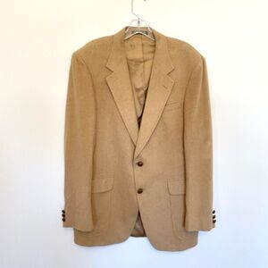 Vintage 100% Camel Hair Blazer Mens 42L Sport Coat 2 Button Classic Ivy Academia